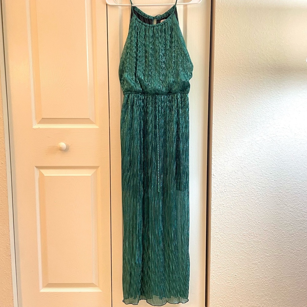 Sweet Storm metallic green long dress